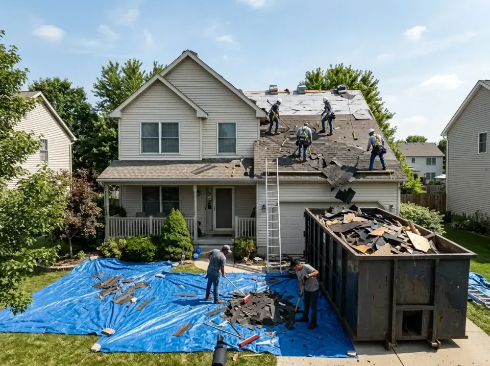 roof-replacement-debris-remova-004 — frequently asked questions, Cheapest Dumpster Rentals in Manhattan, IL
